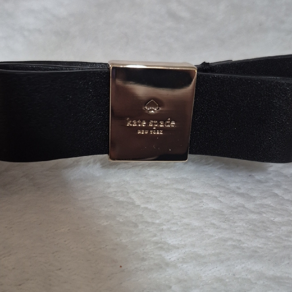 kate spade Women's Black Leather Belt with Gold Buckle Sz. L